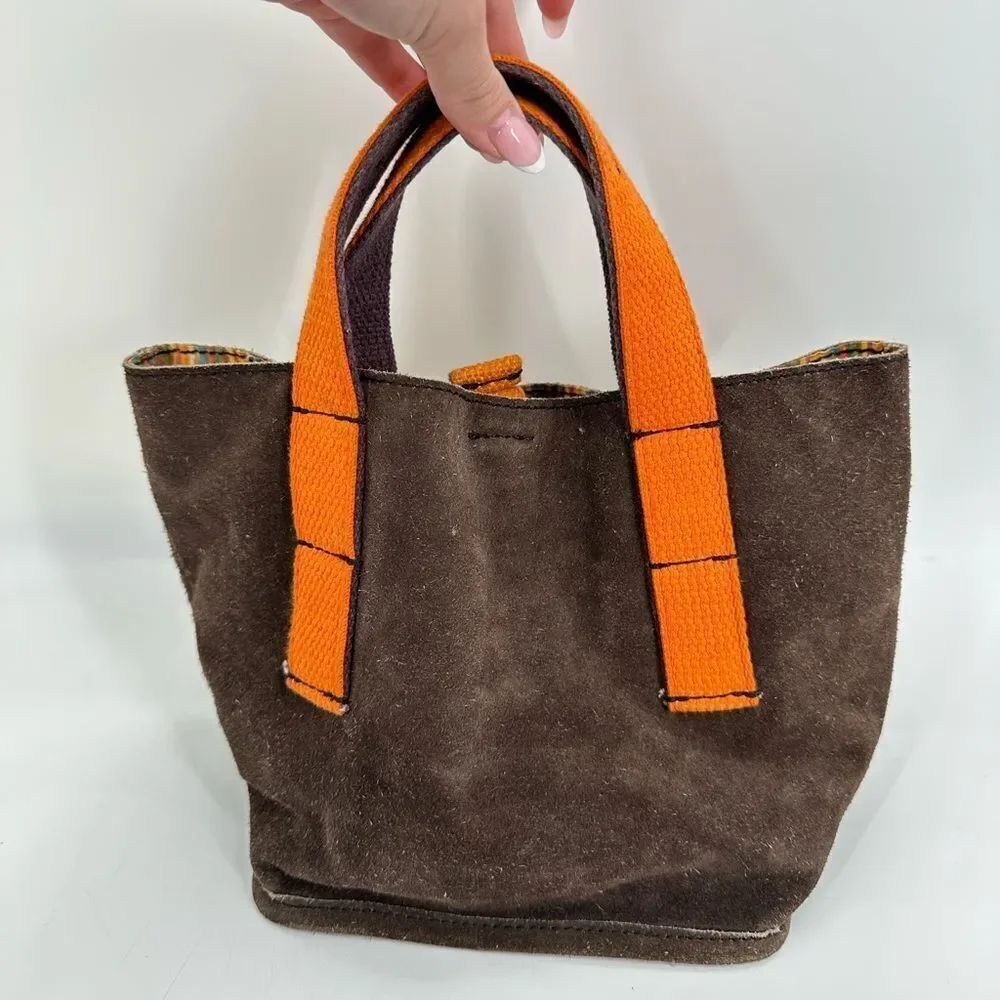 Free People Suede Mini Tote Brown Orange